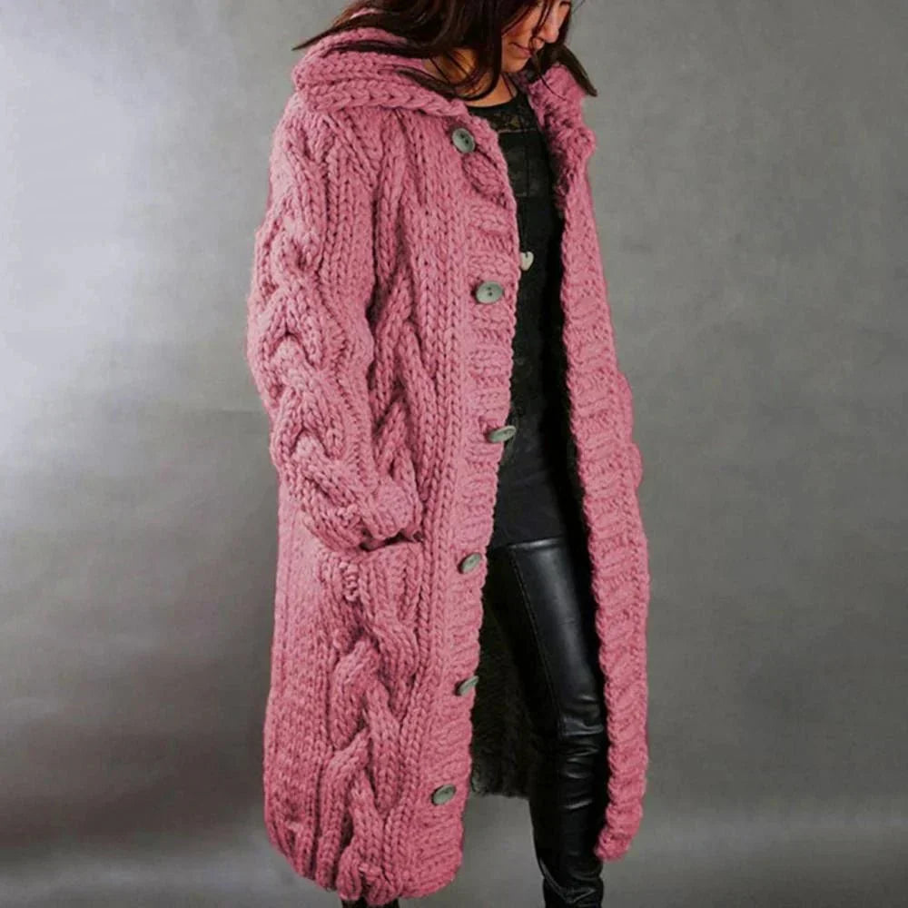 Ēden | Cardigan lungo e caldo da donna in maglia per l'inverno