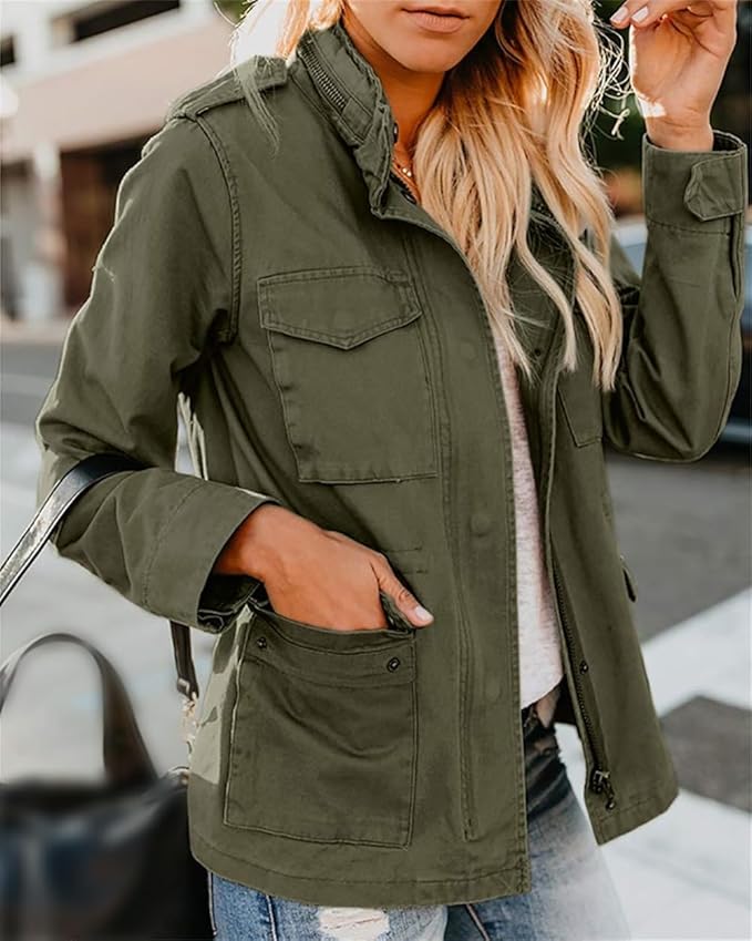 SUENTA Jacke Moderne Schicke Für Damen Reißverschluss Müheloser Stil - Winterjacke Damen