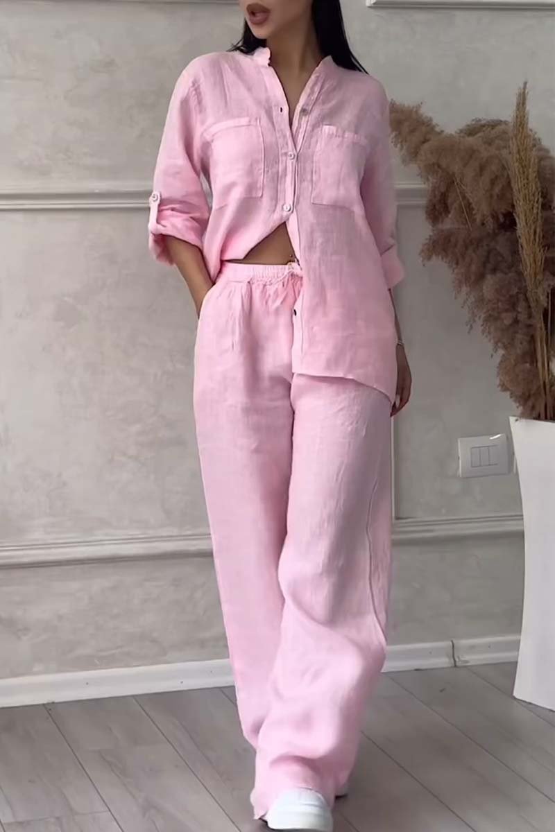 SUENTA Damen Zweiteiler Set – Bequemes Outfit aus Hochwertigen Materialien Rosa