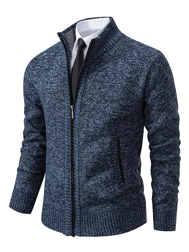 Discovery - Stylischer Zipper Strickpullover für Herren (italienisches Design)