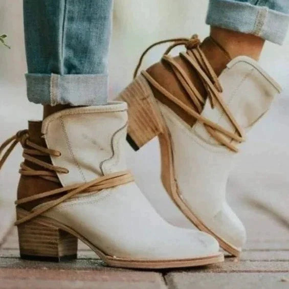 SUENTA Somiya Damen Stiefel - Stilvoll mit hohem Komfort Beige