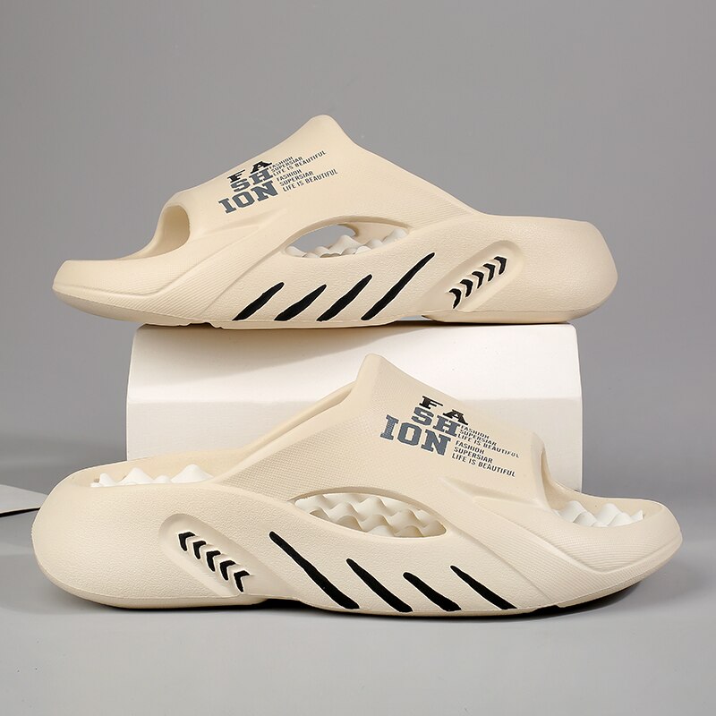 SUENTA Massage-slipper Für Herren Zum Reinschlüpfen Bequem Beige