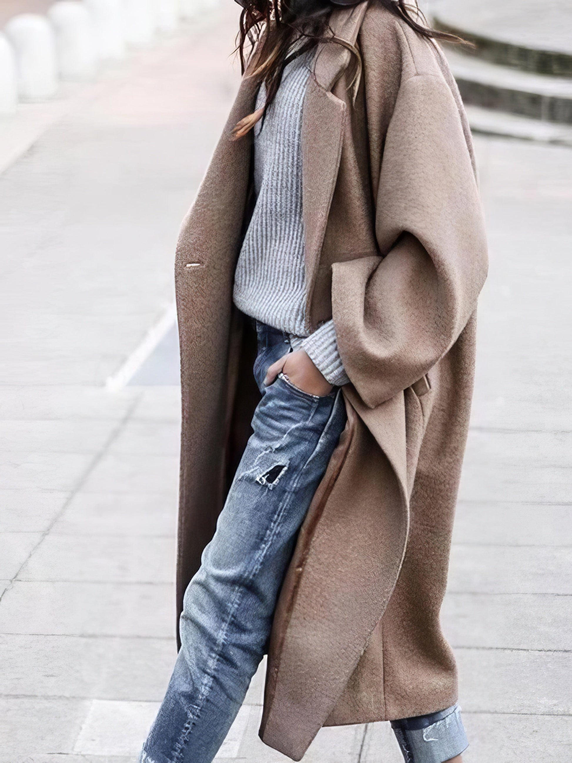 SUENTA Damen Wintermantel Stil Individualität Bequemlichkeit Khaki