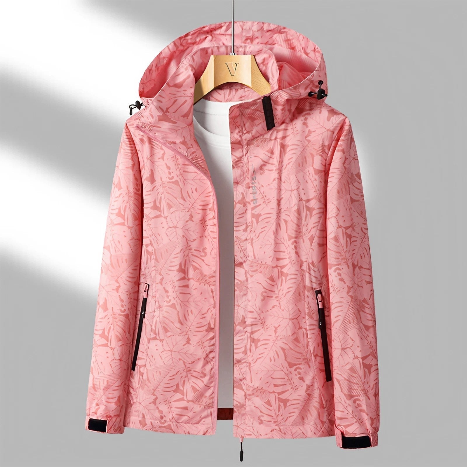 SUENTA Damen Kapuzenjacke Mit Reißverschluss Wasserdicht Winddichte - Winterjacke Damen Rosa