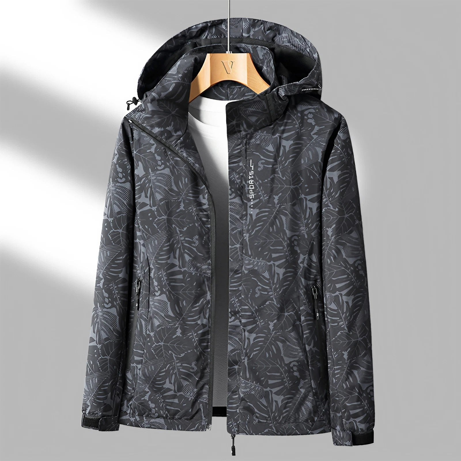 SUENTA Damen Kapuzenjacke Mit Reißverschluss Wasserdicht Winddichte - Winterjacke Damen Schwarz
