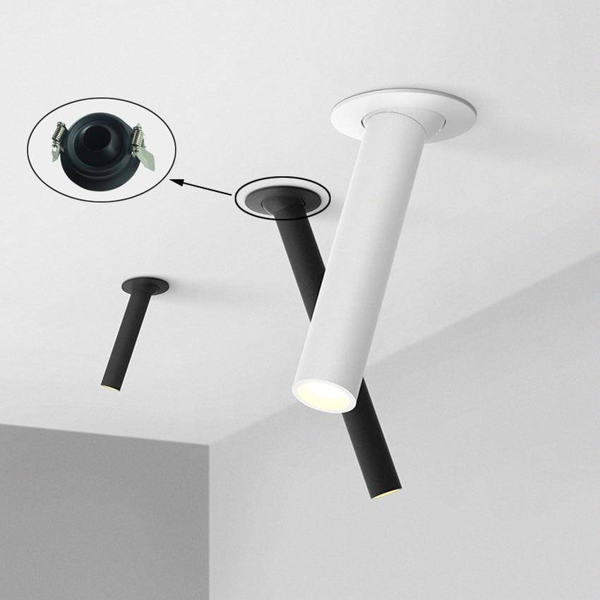 SUENTA Moderne LED Spot In Schwenkbarem Rohr Aluminium Schwarz Weiß