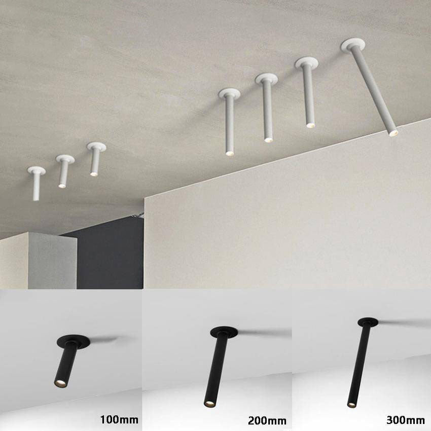 SUENTA Moderne LED Spot In Schwenkbarem Rohr Aluminium Schwarz Weiß