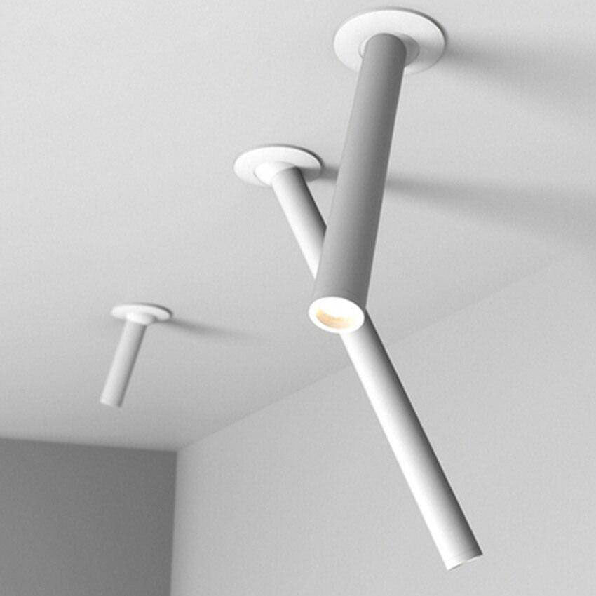 SUENTA Moderne LED Spot In Schwenkbarem Rohr Aluminium Schwarz Weiß