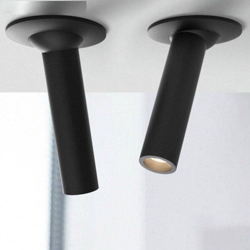 SUENTA Moderne LED Spot In Schwenkbarem Rohr Aluminium Schwarz Weiß