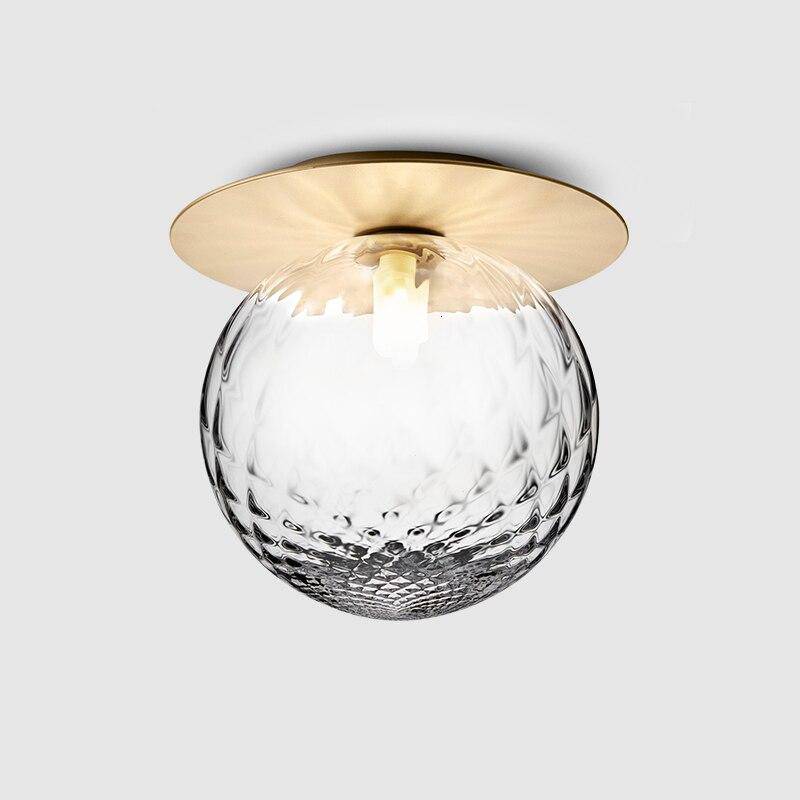SUENTA Runder goldfarbener LED-Deckenleuchte mit Glaskugel Porch