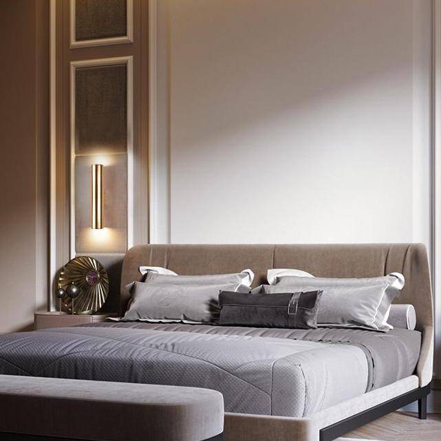 SUENTA Design-Wandlampe Zylindrisch aus Goldfarbenem LED Dekoration