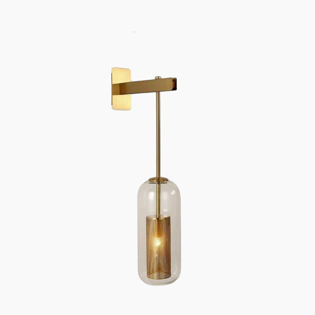 SUENTA Industrielle Wandlampe aus Metall und Glas im Vintage-Stil Kupfergold