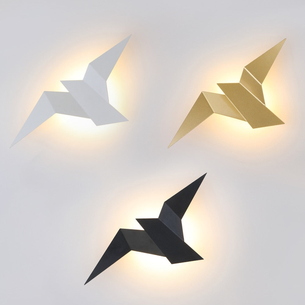 SUENTA Led-Wandlampe Vogel Im Origami-Stil Naila Moderne.. Weiß