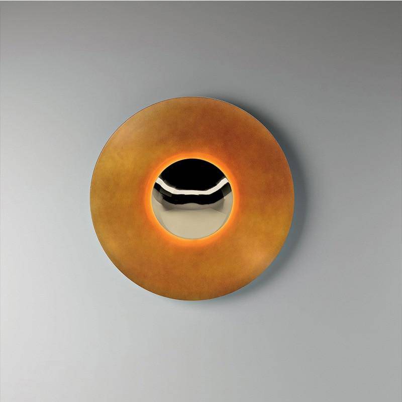 SUENTA Design Wandleuchte Mit LED In Farbigem Metall-Disk Stil Orange
