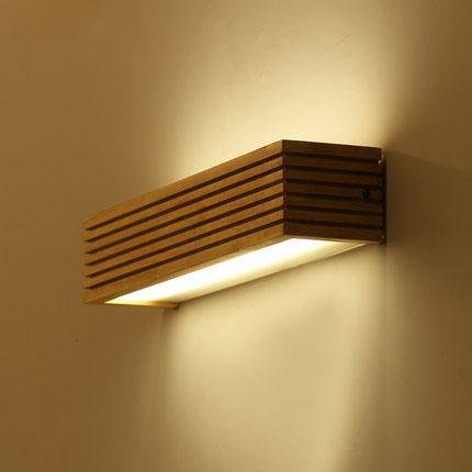 SUENTA LED-Wandlampe Rechteckige Aus Geschnitztem Holz Japan