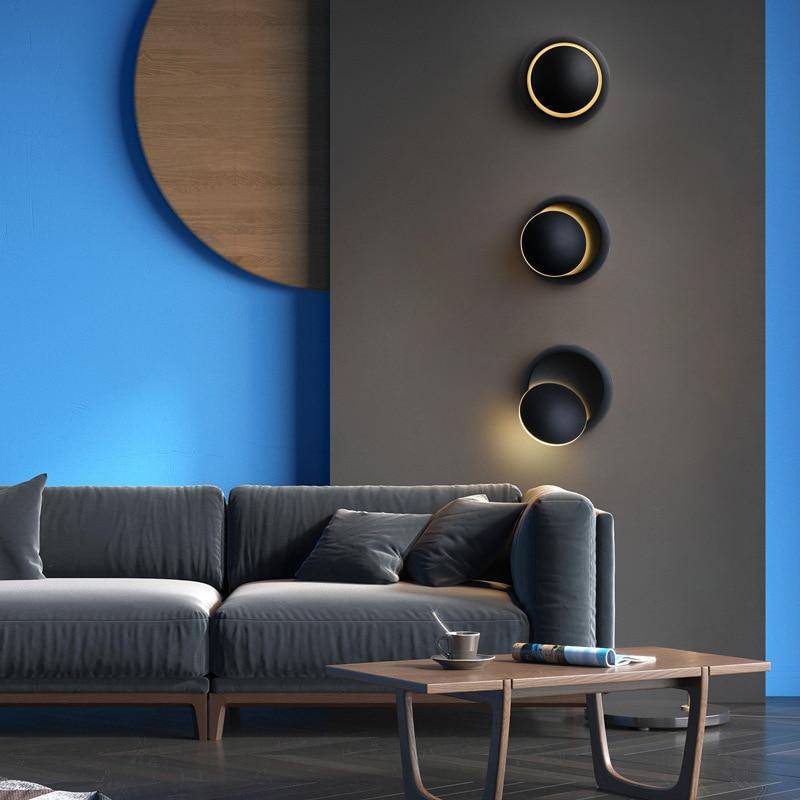 SUENTA Runde Verstellbare Design Wandlampe Metall Weiß 40cm Dimmbar
