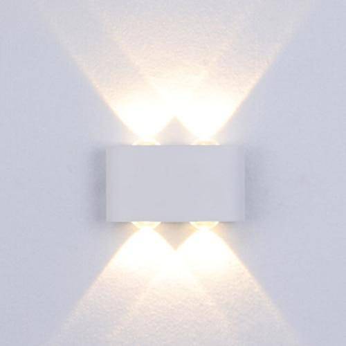 SUENTA LED Wandleuchte Außen Schwarz Oder Weiß Elegante Dekoration Doppel - Weiß