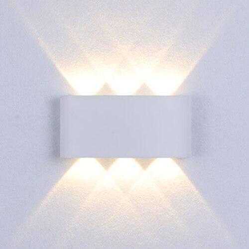 SUENTA LED Wandleuchte Außen Schwarz Oder Weiß Elegante Dekoration Dreifach - Weiß