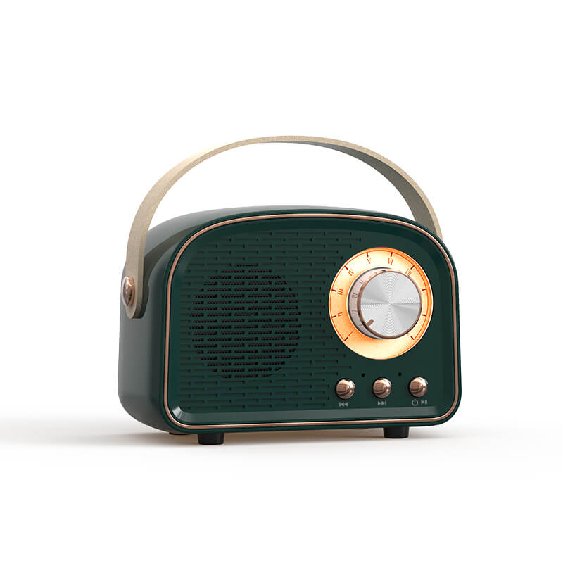 SUENTA Bluetooth Lautsprecher Retro Wireless Tragbares Radio Dunkelgrün