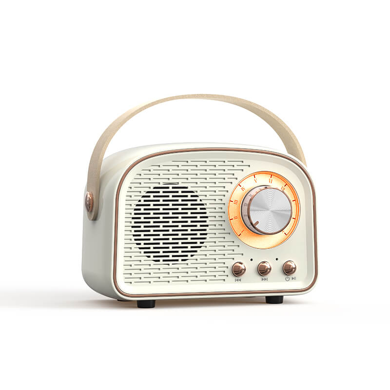 SUENTA Bluetooth Lautsprecher Retro Wireless Tragbares Radio Weiß