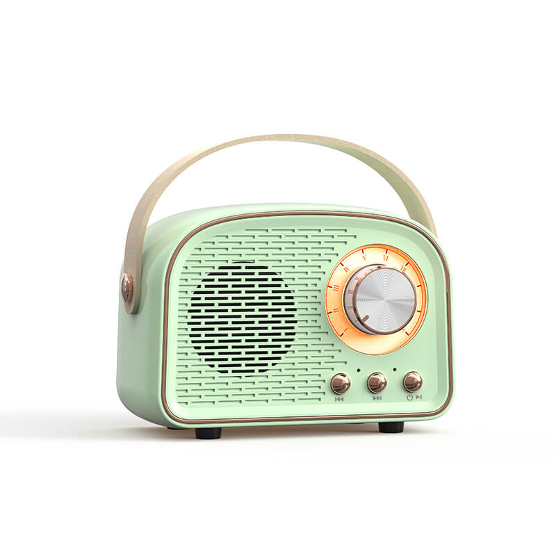 SUENTA Bluetooth Lautsprecher Retro Wireless Tragbares Radio Hellgrün