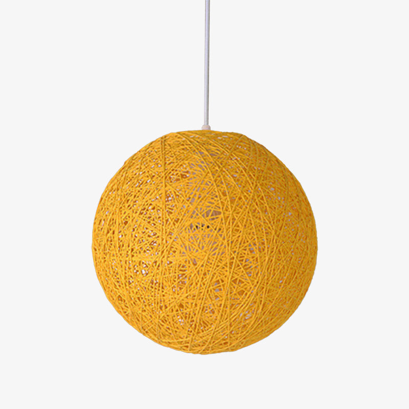 SUENTA Papier Wicker Kugel Hängeleuchte In Verschiedenen Farben Gelb