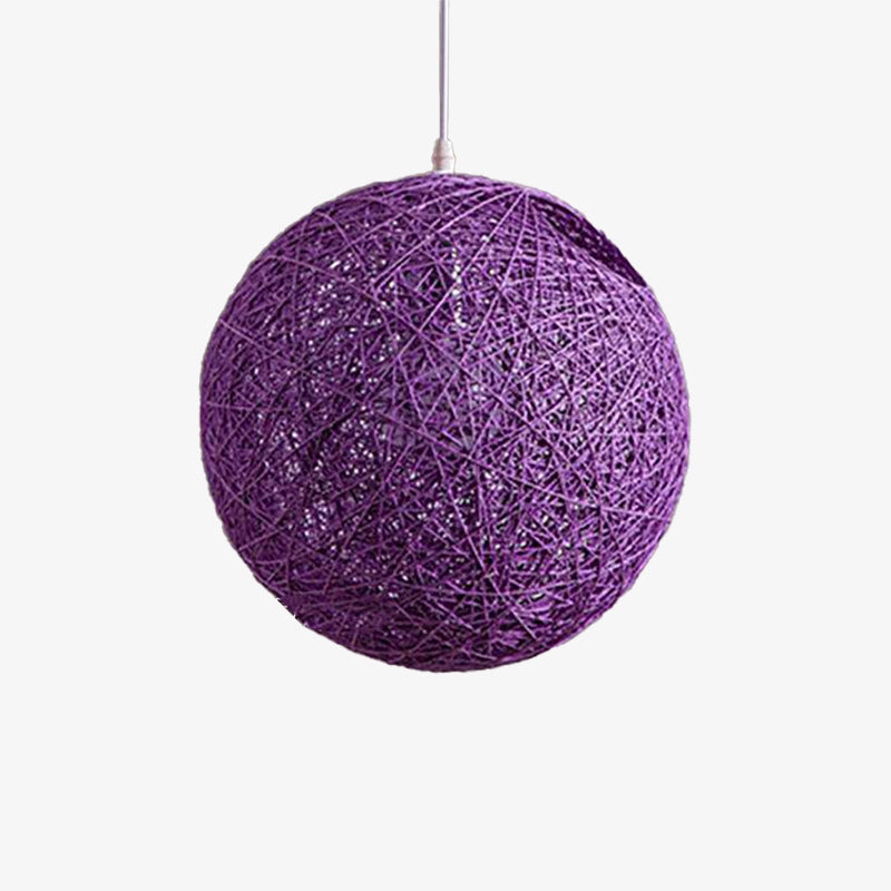 SUENTA Papier Wicker Kugel Hängeleuchte In Verschiedenen Farben Lila