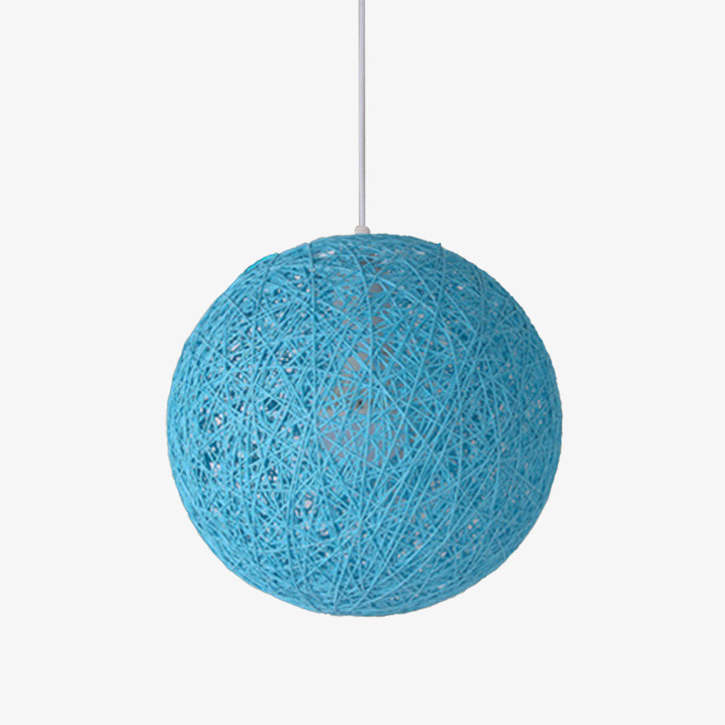 SUENTA Papier Wicker Kugel Hängeleuchte In Verschiedenen Farben Blau