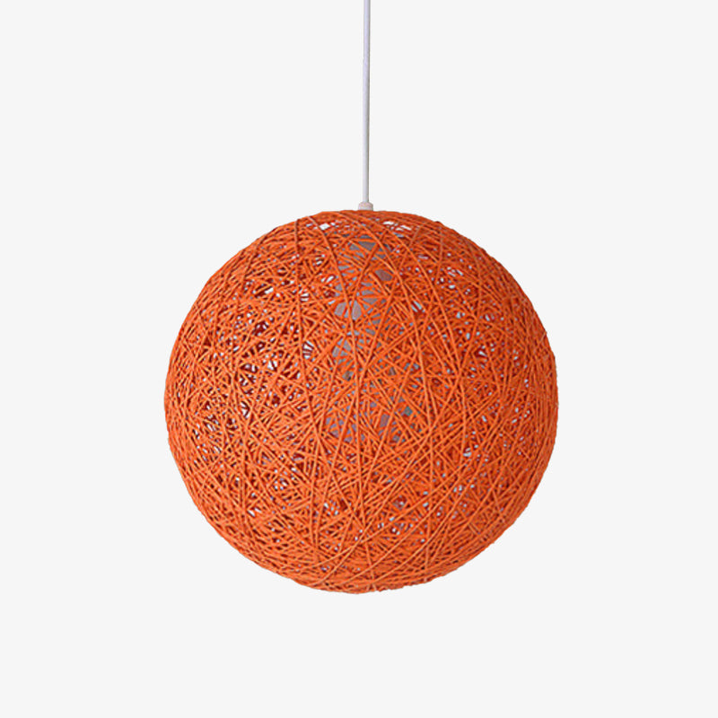 SUENTA Papier Wicker Kugel Hängeleuchte In Verschiedenen Farben Orange