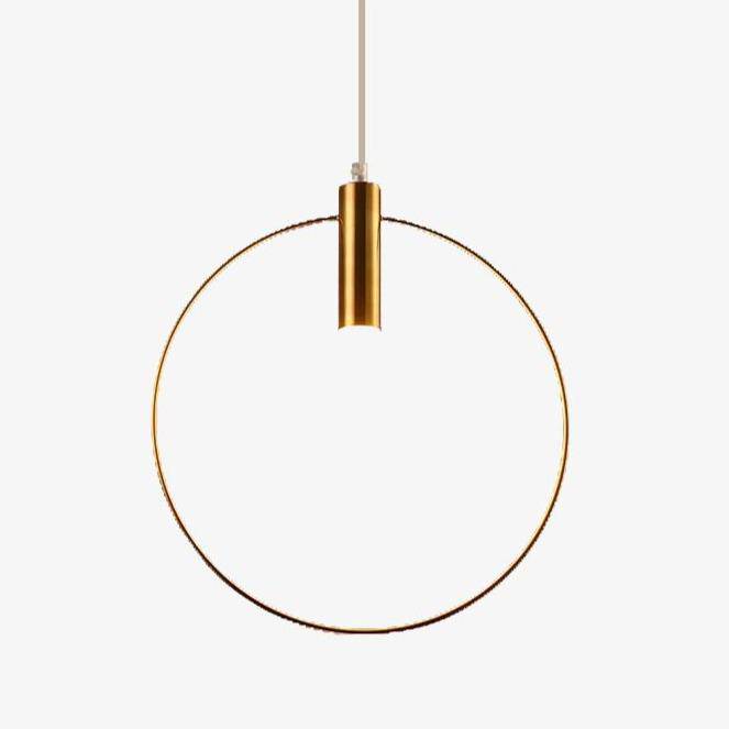 SUENTA LED-Hängelampe in runder Form mit goldenem Finish Metall