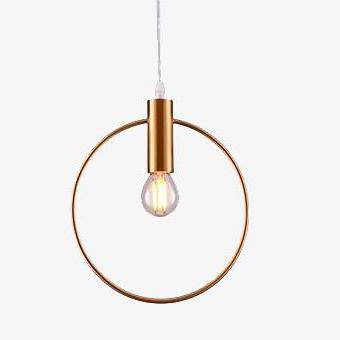 SUENTA LED-Hängelampe in runder Form mit goldenem Finish Metall