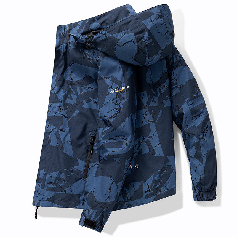 SUENTA Skijacke Stylische Für Herren Mit Kapuze Schutz Den Winter Blau