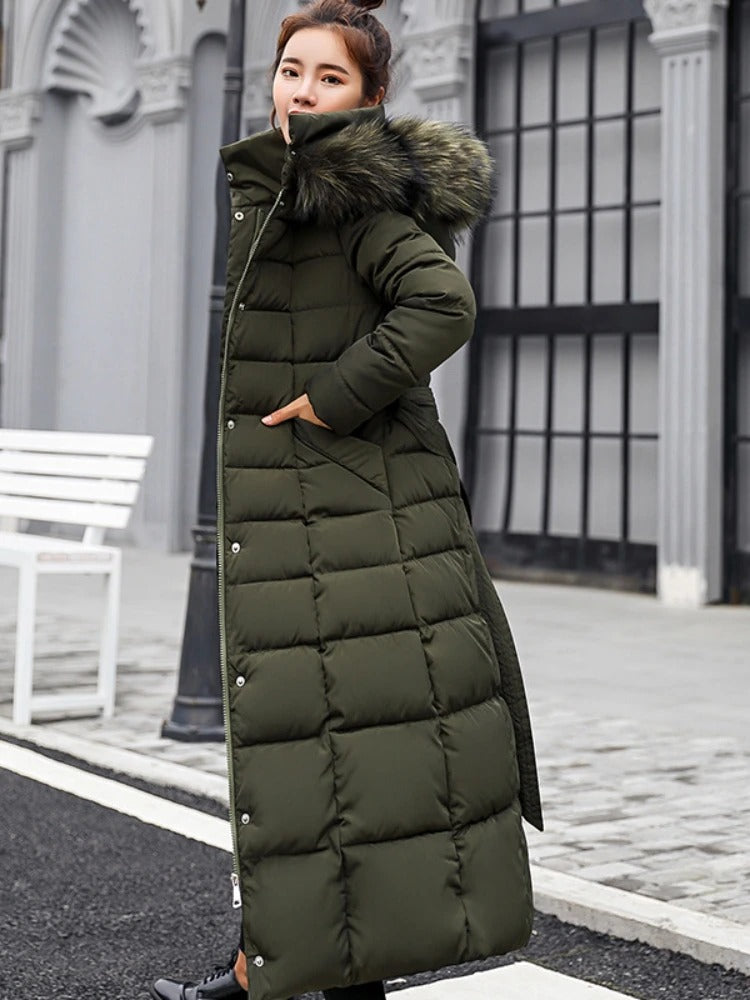 SUENTA Damen-Steppmantel Warm Stilvoll Komfort Materialien - Winterjacke Damen Armeegrün