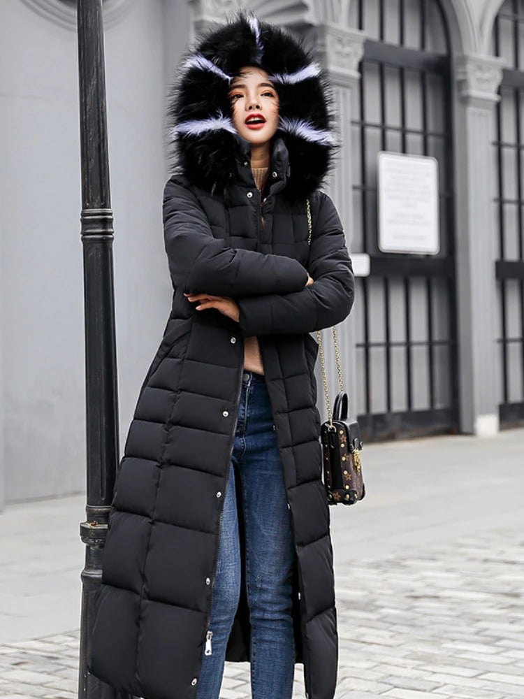 SUENTA Damen-Steppmantel Warm Stilvoll Komfort Materialien - Winterjacke Damen Schwarz