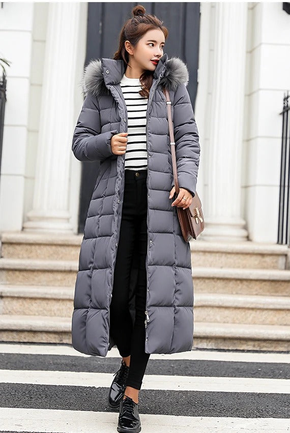 SUENTA Damen-Steppmantel Warm Stilvoll Komfort Materialien - Winterjacke Damen Dunkelgrau