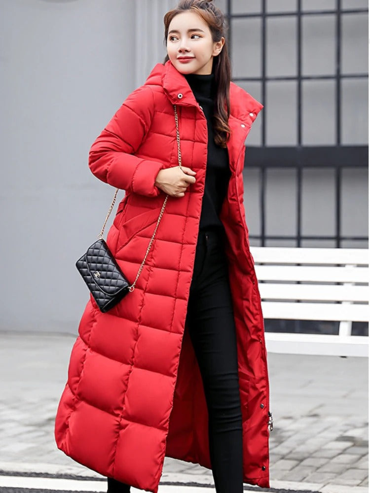SUENTA Damen-Steppmantel Warm Stilvoll Komfort Materialien - Winterjacke Damen Rot