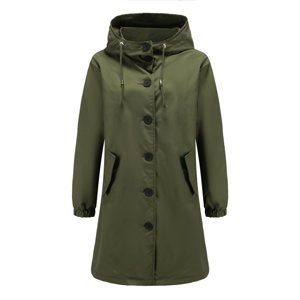 SUENTA Damen Leichte Regenjacke Klassisch Wasserabweisend Schutz Grün