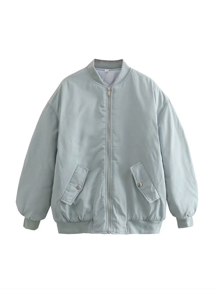 SUENTA Damen Bomber Übergangsjacke Übergroße Weiches Material Warm