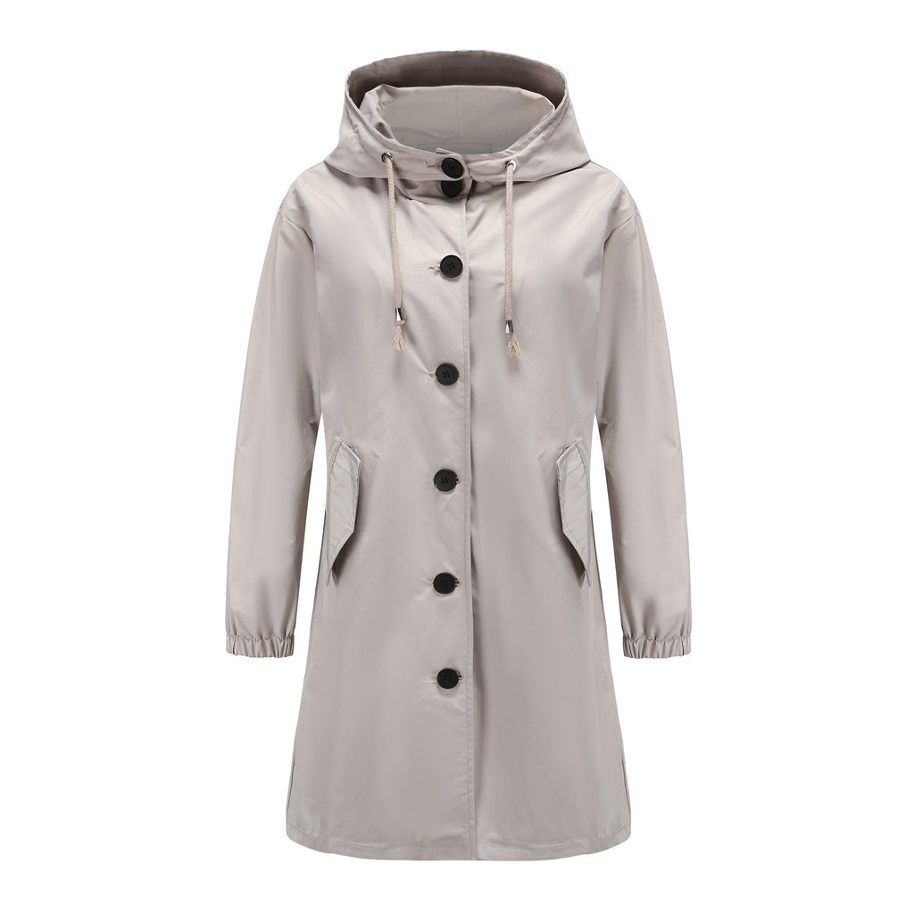 SUENTA Damen Leichte Regenjacke Klassisch Wasserabweisend Schutz