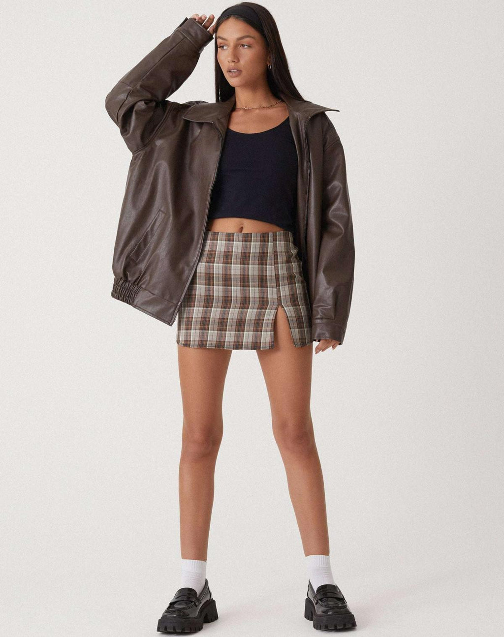 SUENTA Damen Oversized Lederjacke Elegante Für Jede Gelegenheit