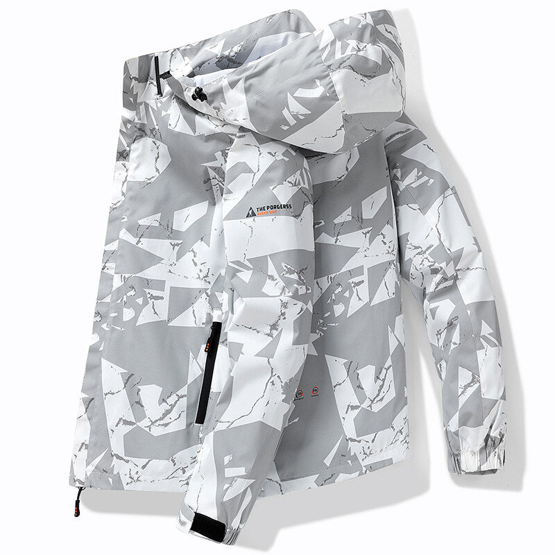 SUENTA Skijacke Stylische Für Herren Mit Kapuze Schutz Den Winter Weiß