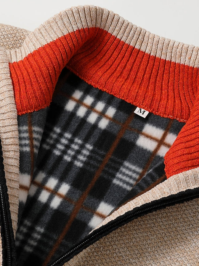 Discovery - Stylischer Zipper Strickpullover für Herren (italienisches Design)